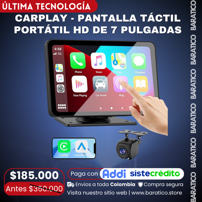 CARPLAY - PANTALLA TÁCTIL PORTÁTIL HD DE 7 PULGADAS