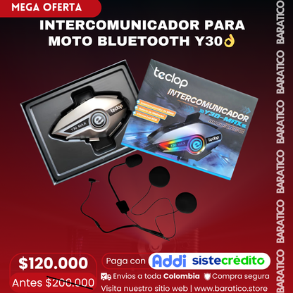 INTERCOMUNICADOR PARA MOTO BLUETOOTH Y30👌