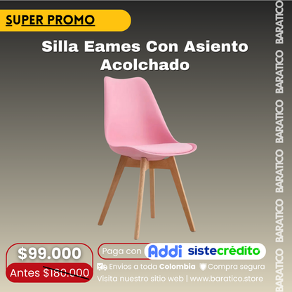 Silla Eames Con Asiento Acolchado
