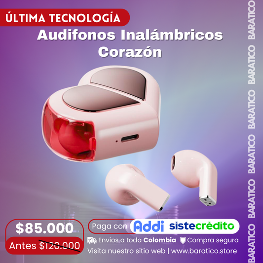 Audifonos Bluetooth Inalámbricos Con Forma De Corazón