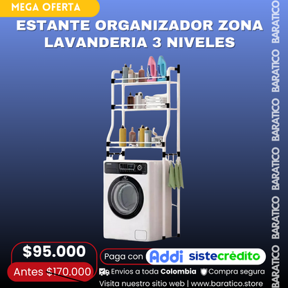ESTANTE ORGANIZADOR ZONA LAVANDERIA 3 NIVELES