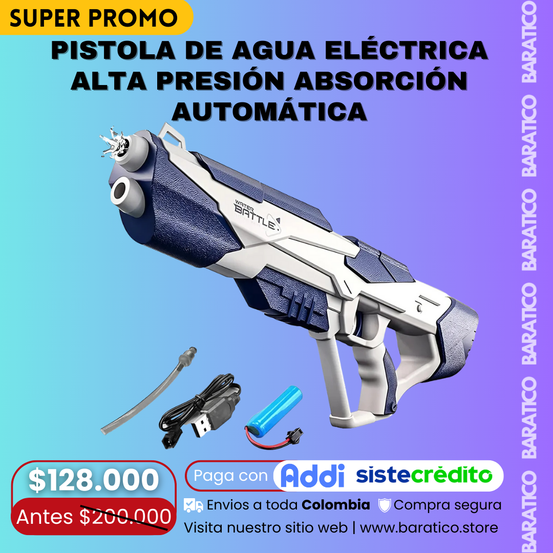 PISTOLA DE AGUA ELÉCTRICA ALTA PRESIÓN ABSORCIÓN AUTOMÁTICA 🌊