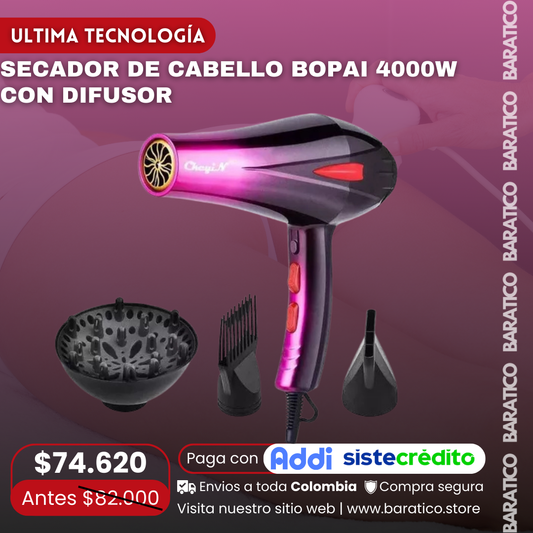 ⭐Secador Difusor Para Cabello Bopai BP 5500 🙈