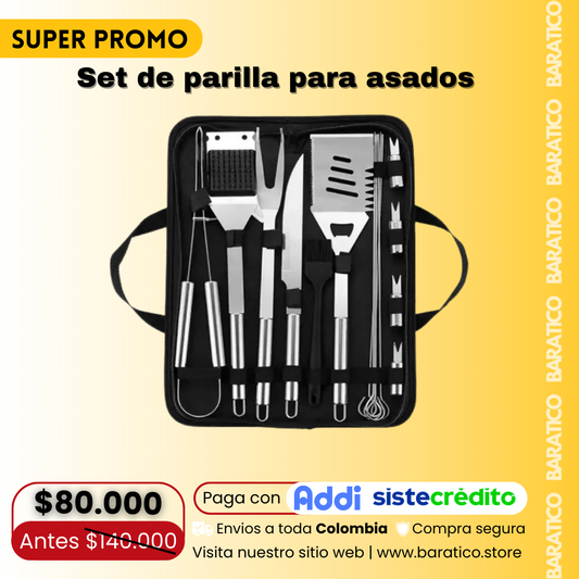 Set de parrilla para asados
