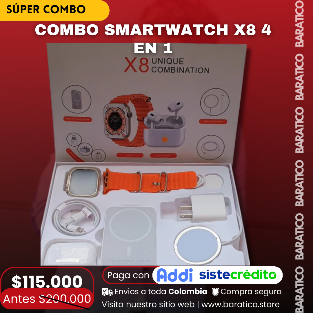 Combo SmartWatch X8 4 EN 1