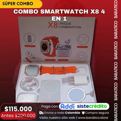 Combo SmartWatch X8 4 EN 1