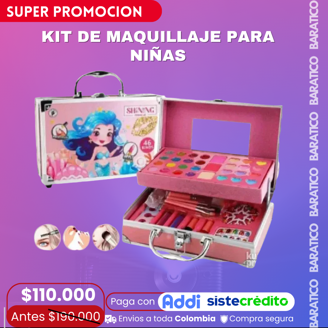 KIT DE MAQUILLAJE PARA NIÑAS 🧜‍♀️💄