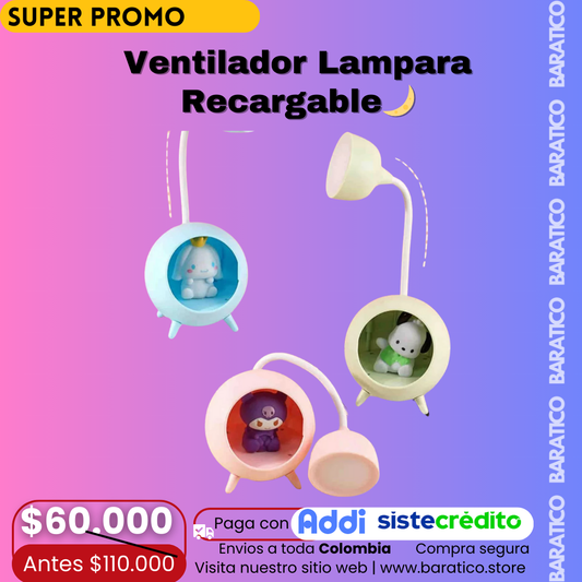 Ventilador Lampara Recargable🌙