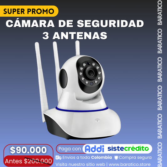 Cámara De Seguridad En Red Vigilancia 360° Visión Nocturna 3 antenas