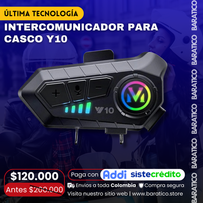 Intercomunicador Y10 Bluetooth Casco