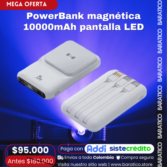 PowerBank magnética 10000mAh pantalla LED