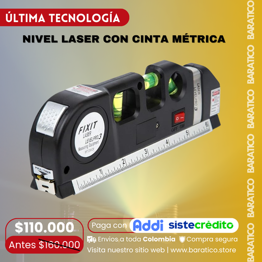 NIVEL LASER CON CINTA MÉTRICA