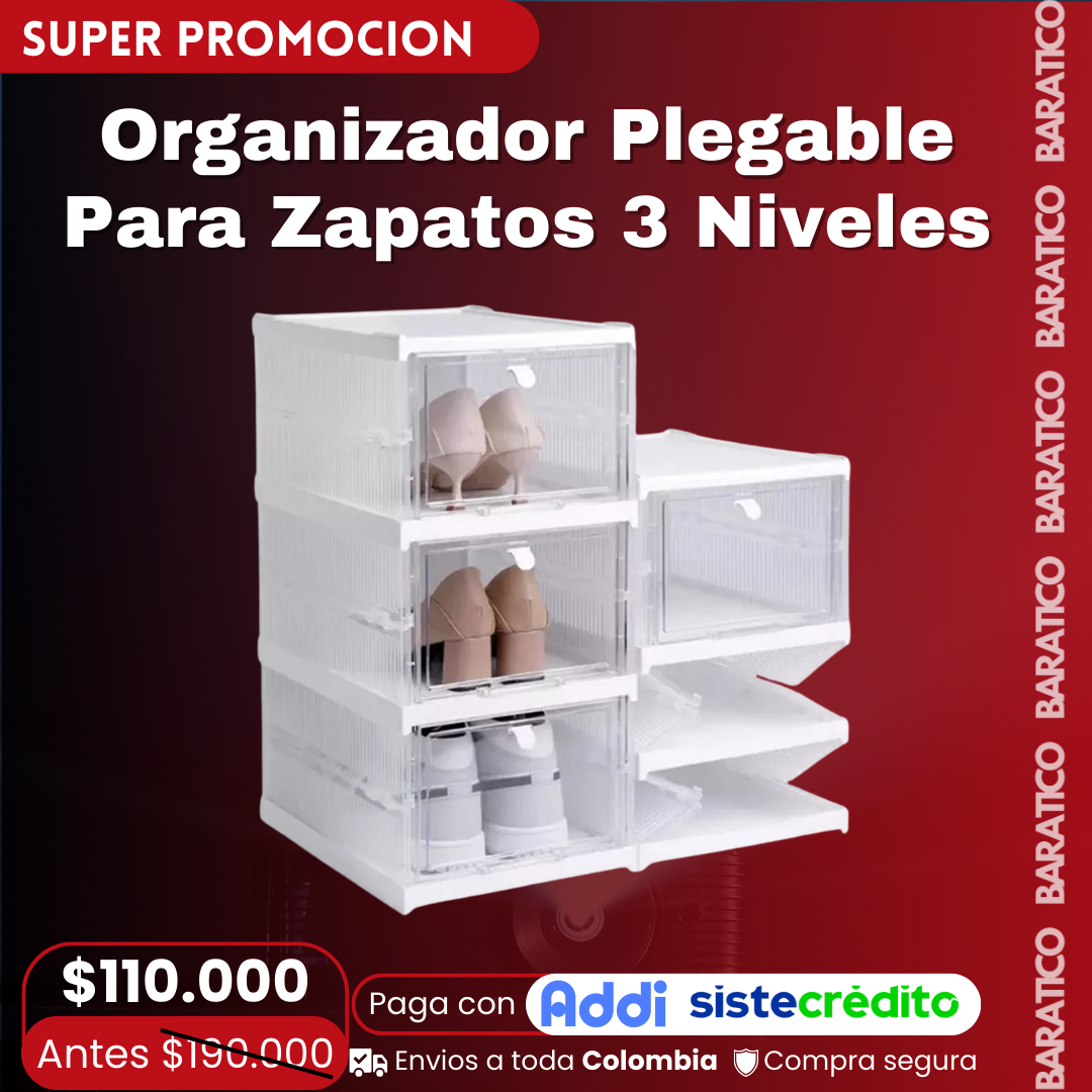 Organizador Plegable Para Zapatos 3 Niveles