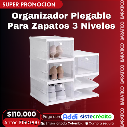 Organizador Plegable Para Zapatos 3 Niveles