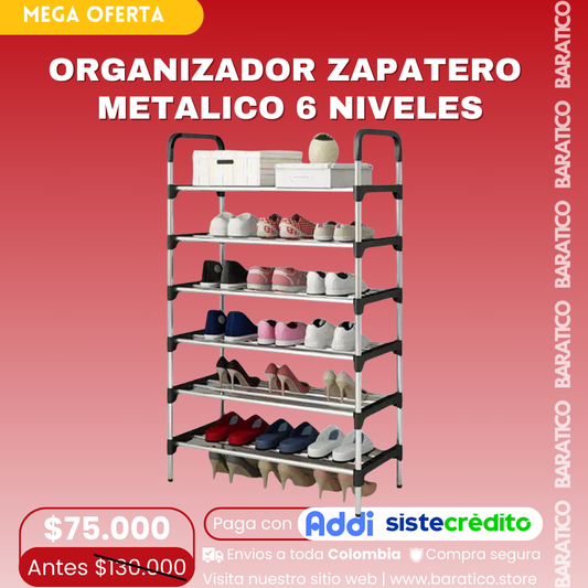 Organizador Zapatero Metálico 6 Niveles