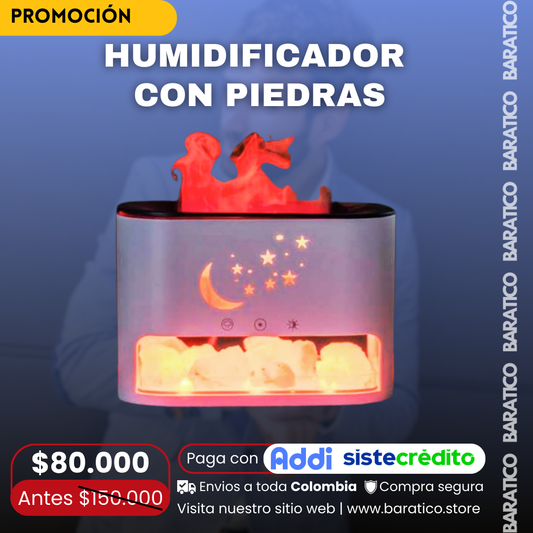 Humidificador Con Piedras Luz Led
