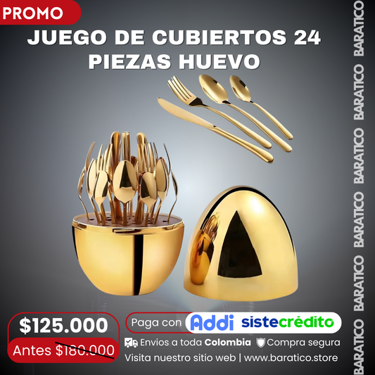 Juego De Cubiertos De 24 Piezas Forma De Huevo