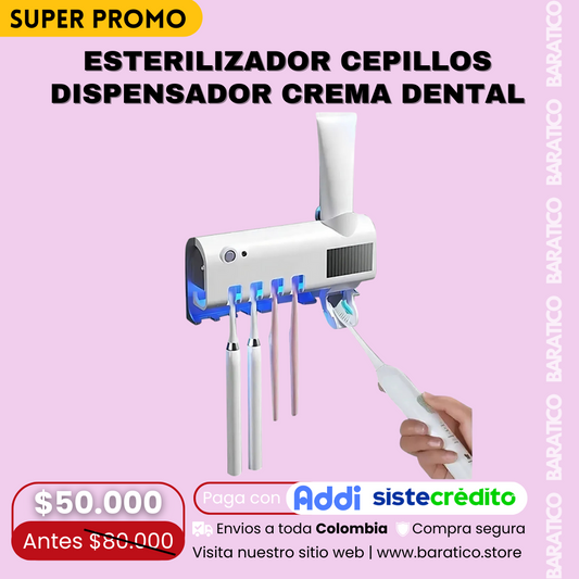 Esterilizador Cepillos Dispensador Crema Dental
