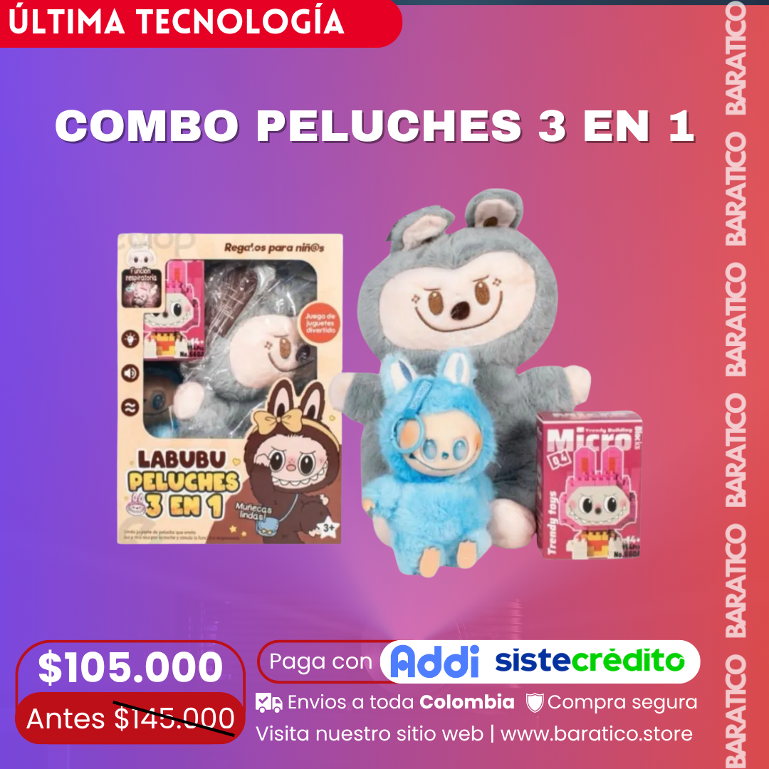 COMBO PELUCHES 3 EN 1