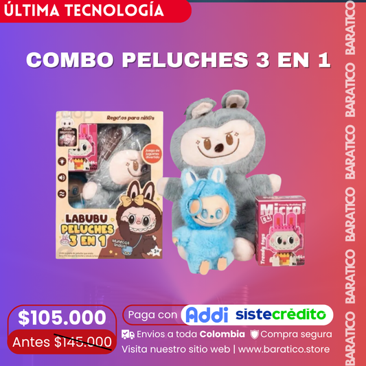 COMBO PELUCHES 3 EN 1