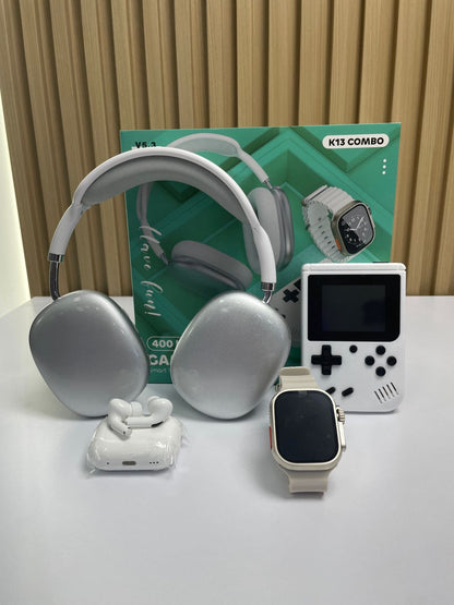 🚀Combo K13 Smartwatch, AirPods, Game Boy y Diadema😱