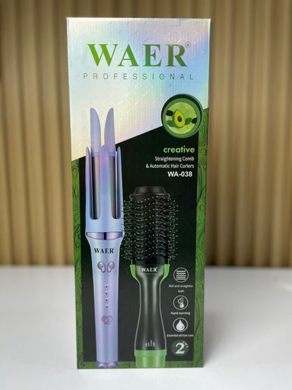 COMBO WAER 038 – Cepillo Secador + Rizador Automático