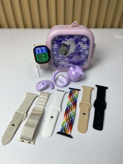 COMBO K21 SMARTWATCH + AUDÍFONOS OWS + 7 CORREAS