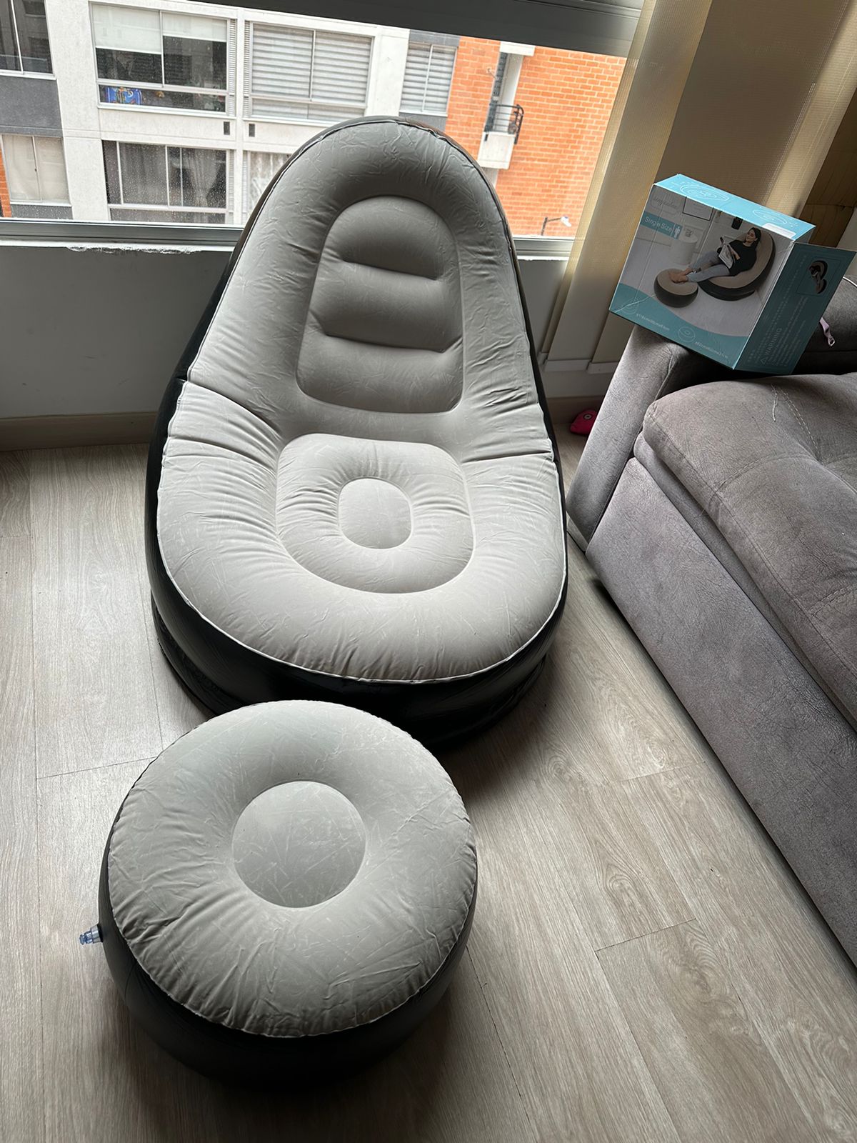 Sillon Inflable Portátil Con Reposapies