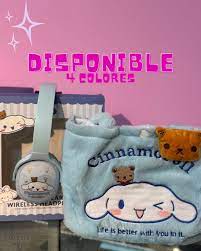 AUDIFONOS DIADEMA BLUETOOTH SANRIO + BOLSO DE PELUCHE