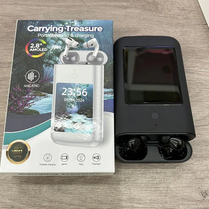 PowerBank con Pantalla Digital + Audífonos inalámbricos + Linterna