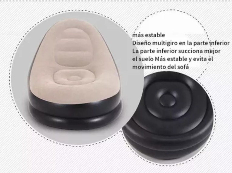 Sillon Inflable Portátil Con Reposapies